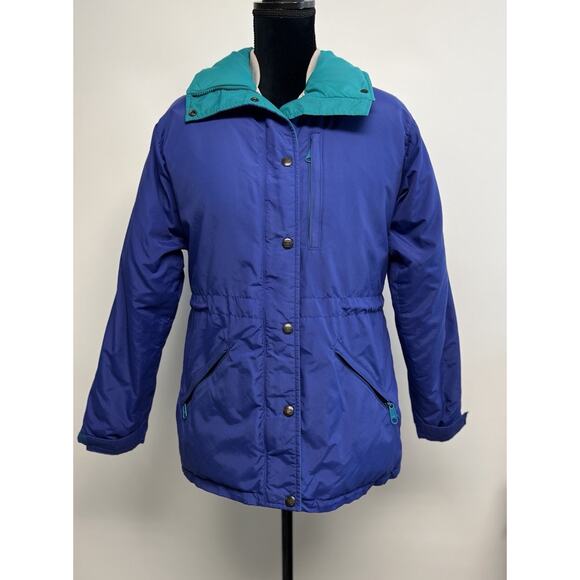 Vintage LL Bean Maine Parka Coat Down Puffer Small USA Cinch Waist Skiing Thick - Picture 14 of 15